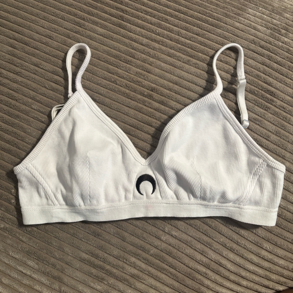 White Ribbed Bralette